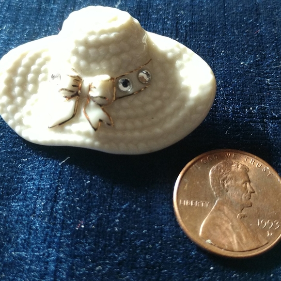 #12 VINTAGE LENOX Porcelain Straw Hat Pin - Picture 2 of 6